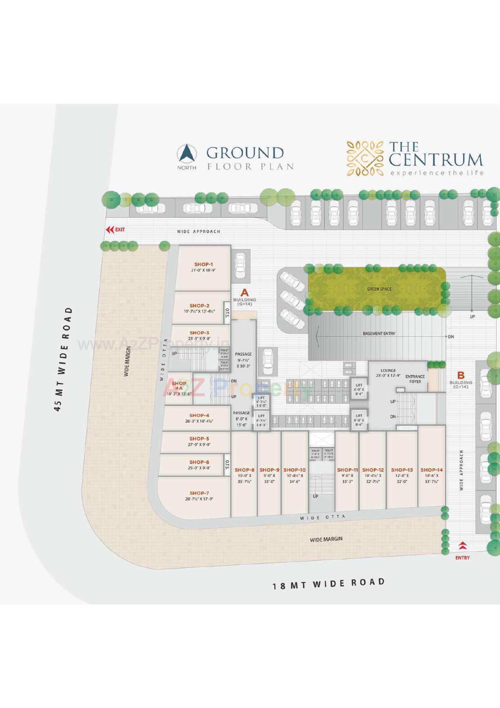 Layout of real estate project The Centrum located at Jahangirabad, Surat, Gujarat