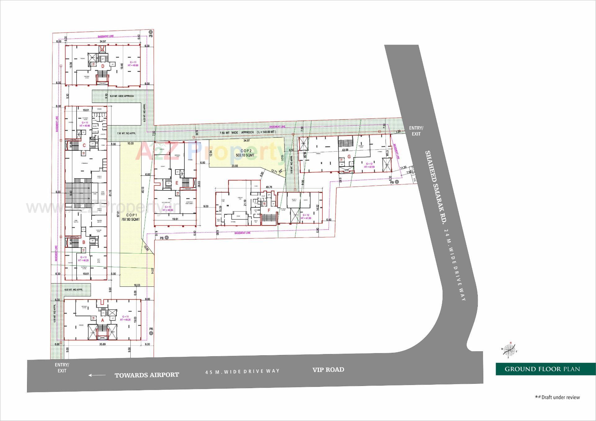 Layout of real estate project The Emerald located at Vesu, Surat, Gujarat