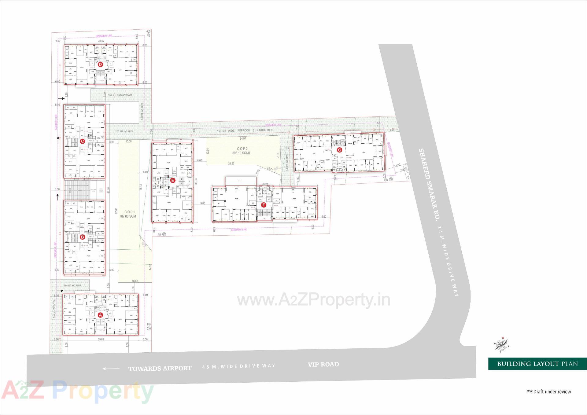 Layout of real estate project The Emerald located at Vesu, Surat, Gujarat