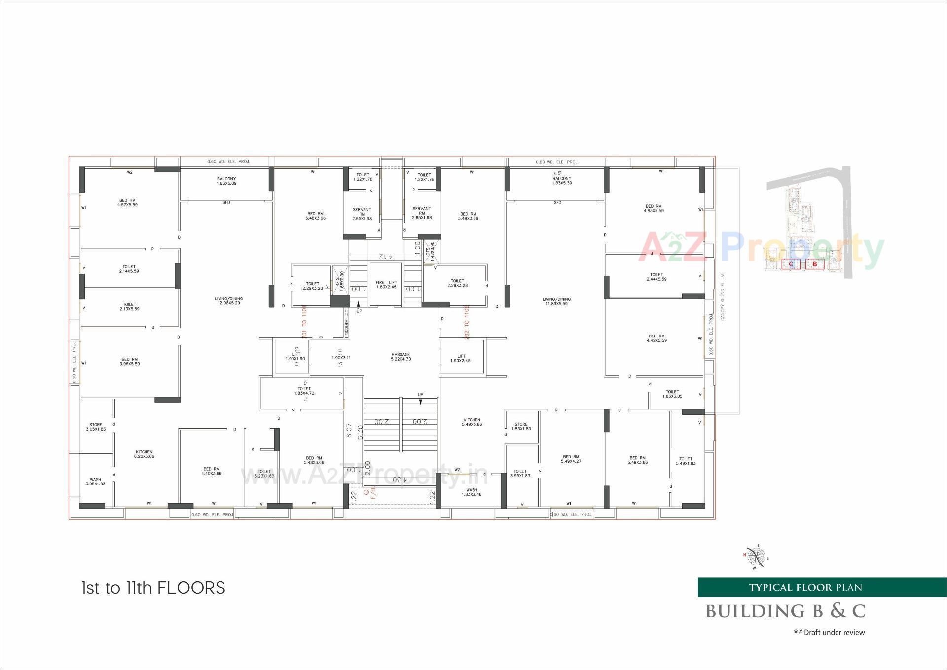 Layout of real estate project The Emerald located at Vesu, Surat, Gujarat