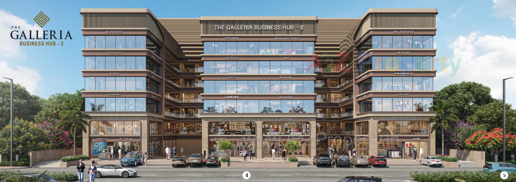 3D Elevation of real estate project The Galleria Business Hub located at Puna, Surat, Gujarat