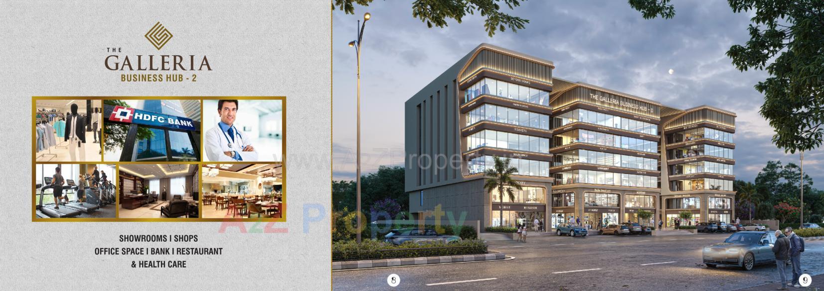 3D Elevation of real estate project The Galleria Business Hub located at Puna, Surat, Gujarat
