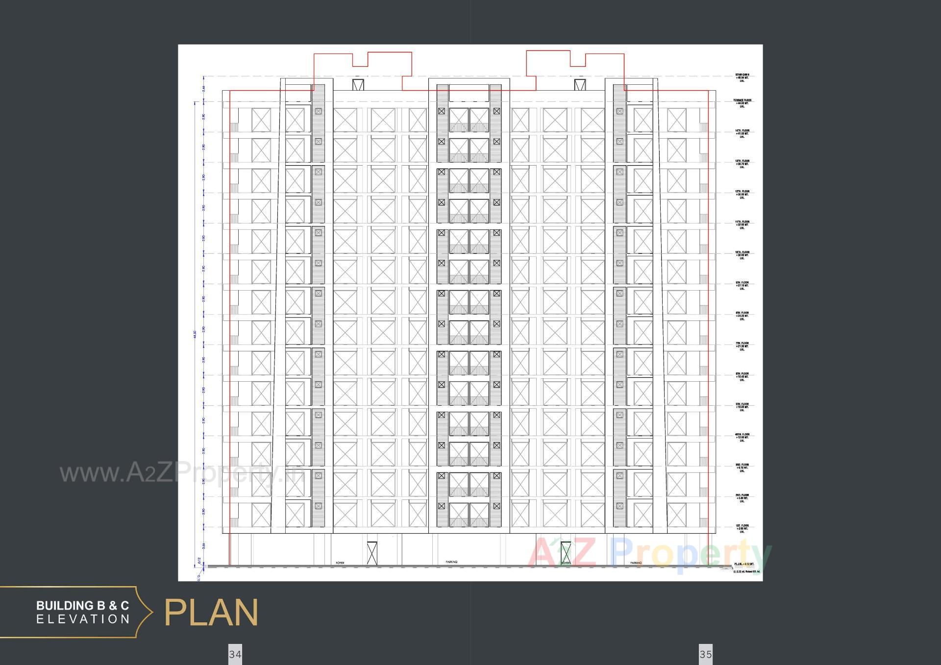 Layout of real estate project The Grand Malabar located at Rander, Surat, Gujarat