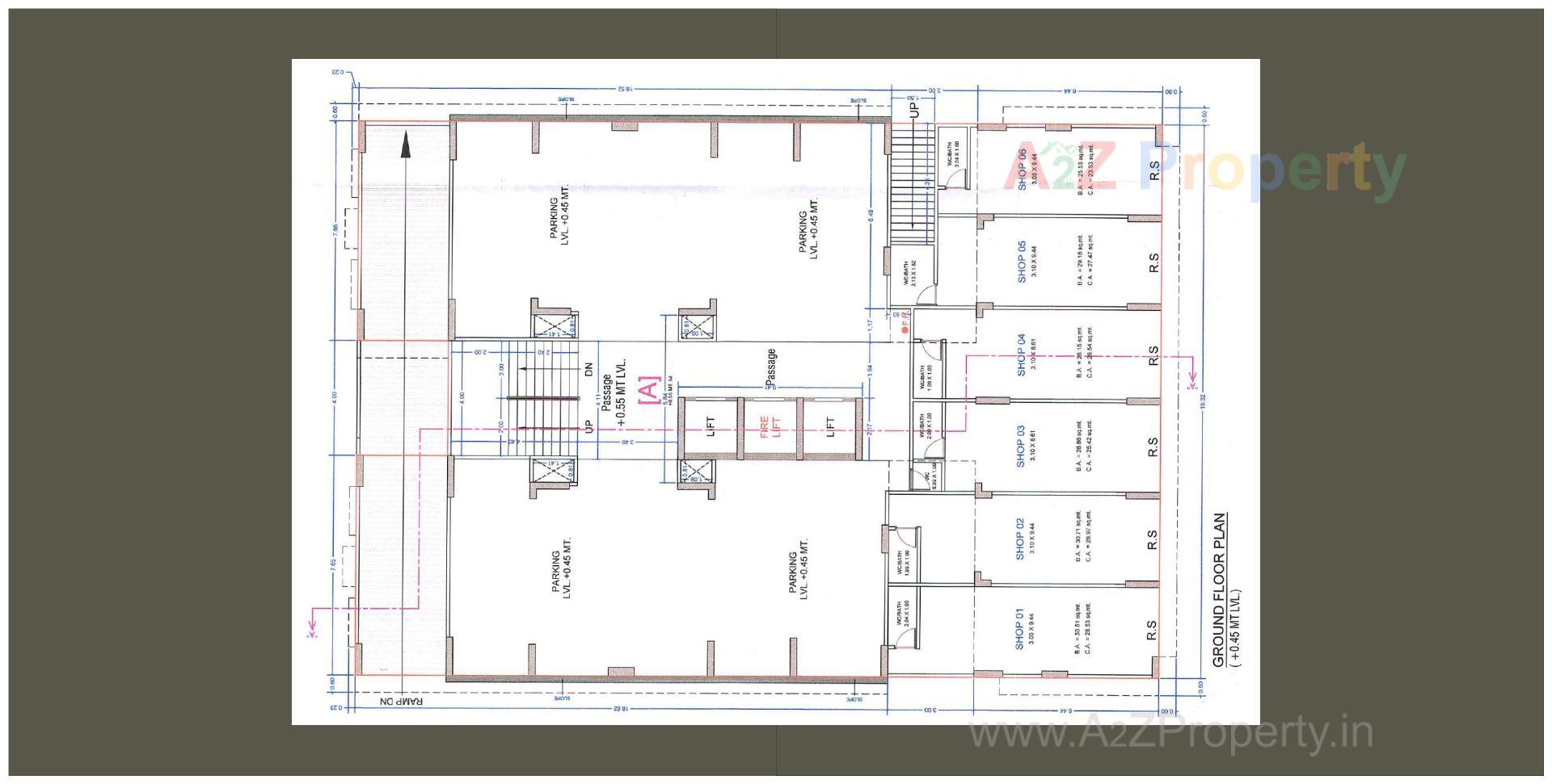 Layout of real estate project The Great Fourteen located at Sarthana, Surat, Gujarat