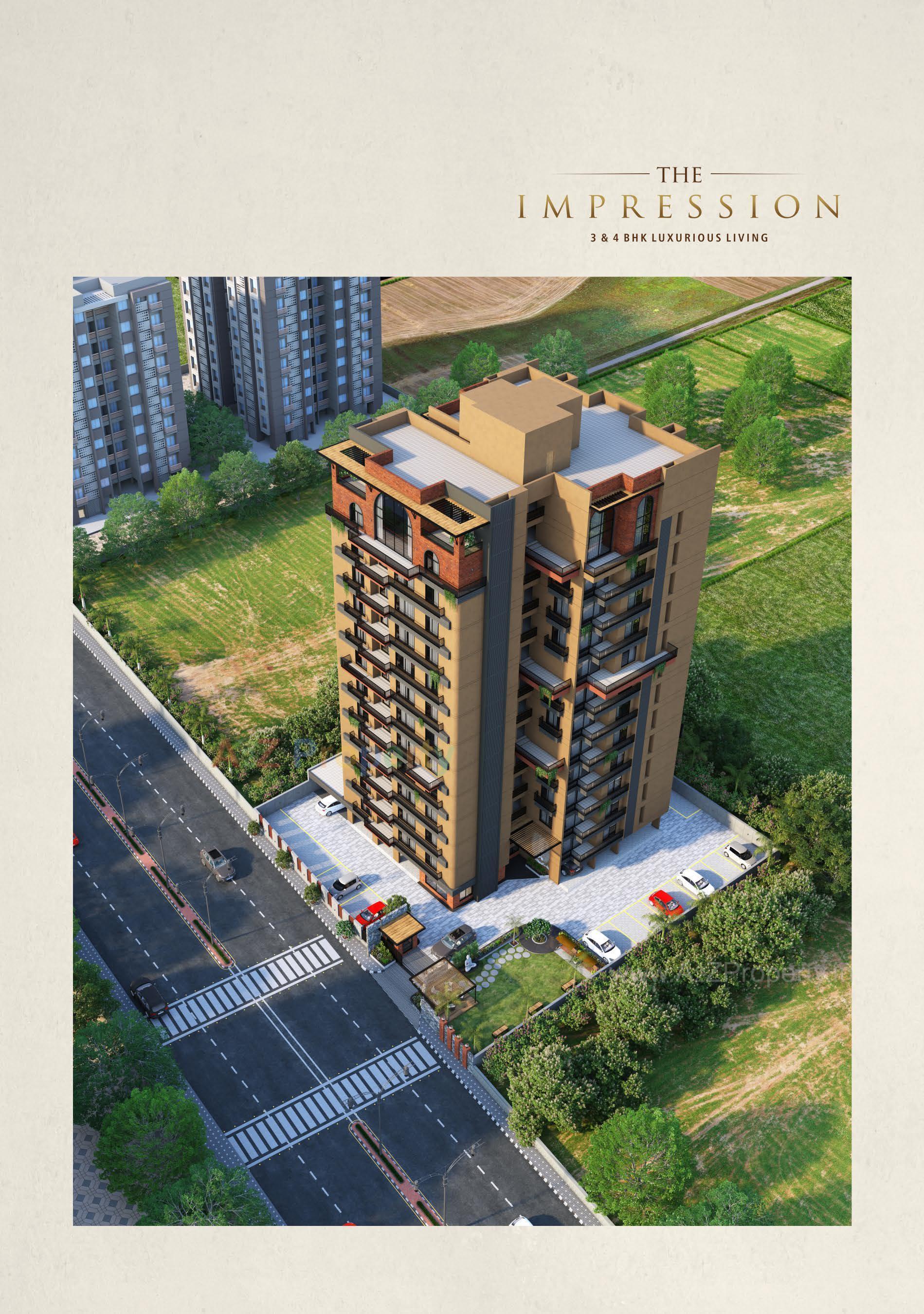 3D Elevation of real estate project The Impression located at Pal, Surat, Gujarat