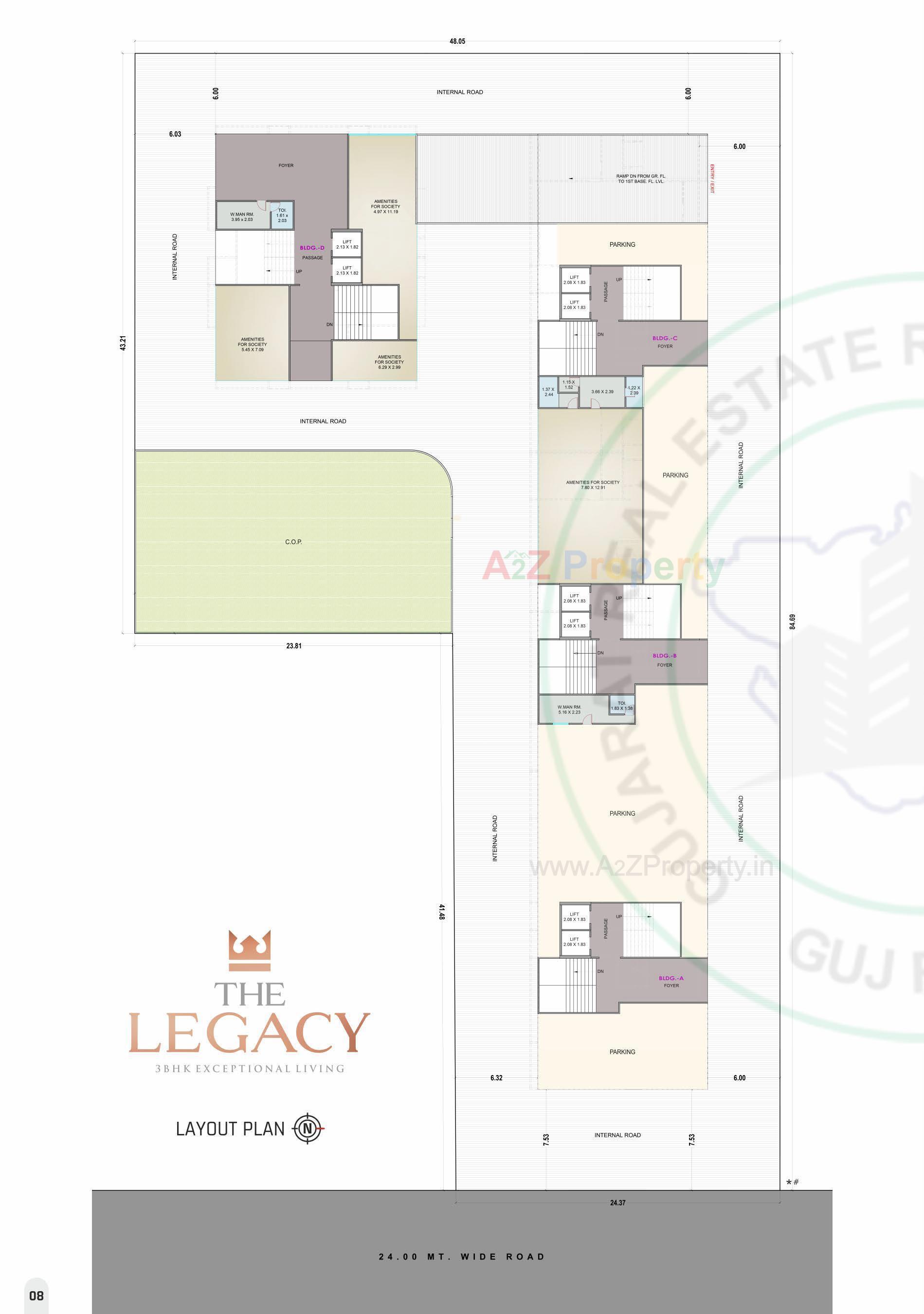 Layout of real estate project The Legacy located at Abhava, Surat, Gujarat