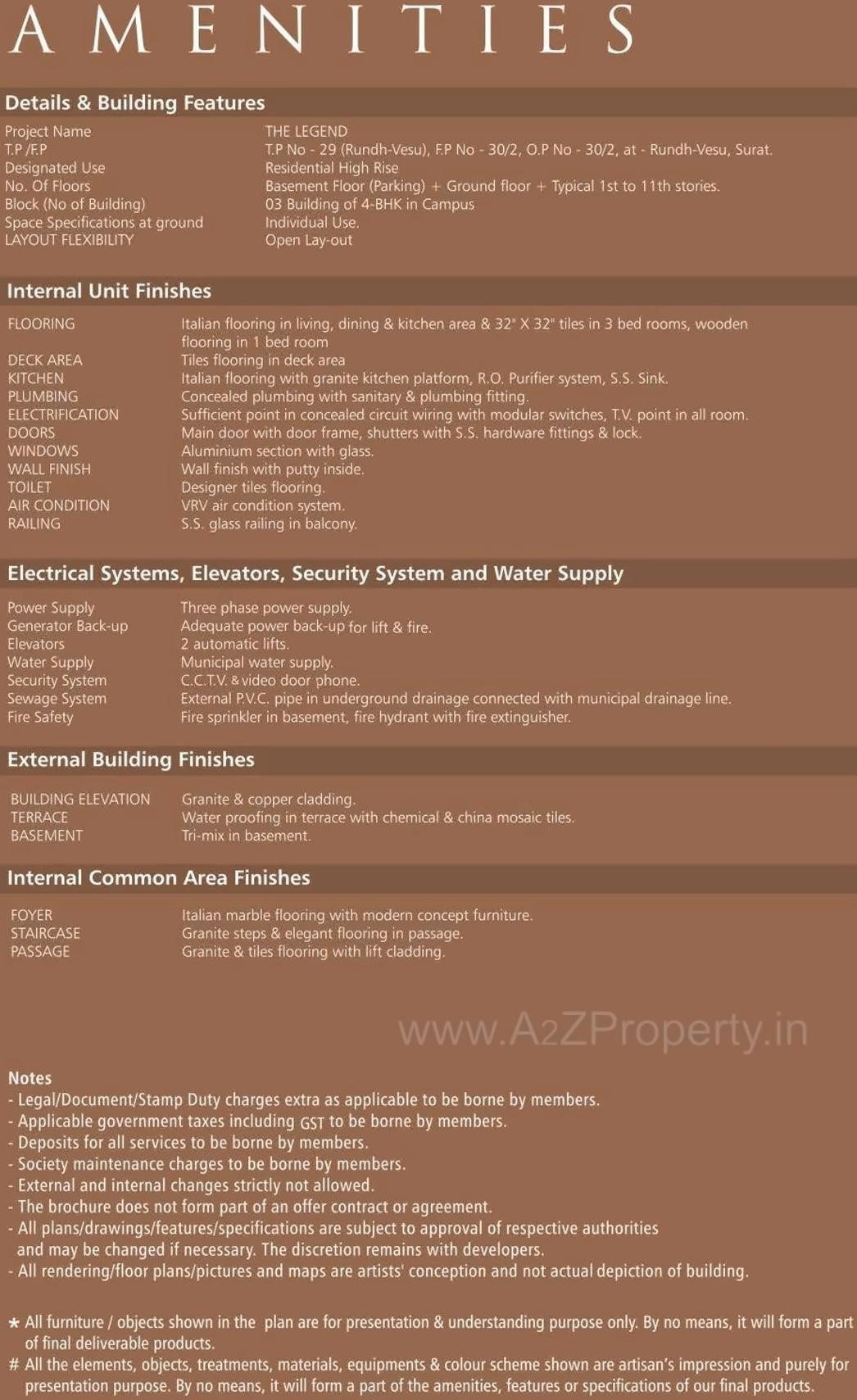 Amenities of The Legend