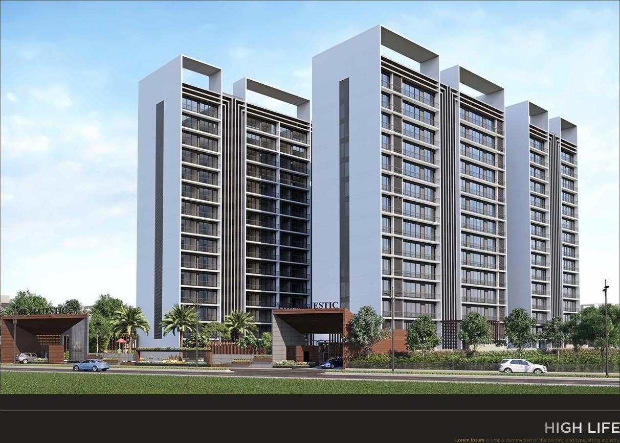 3D Elevation of real estate project The Majestic located at Althan, Surat, Gujarat