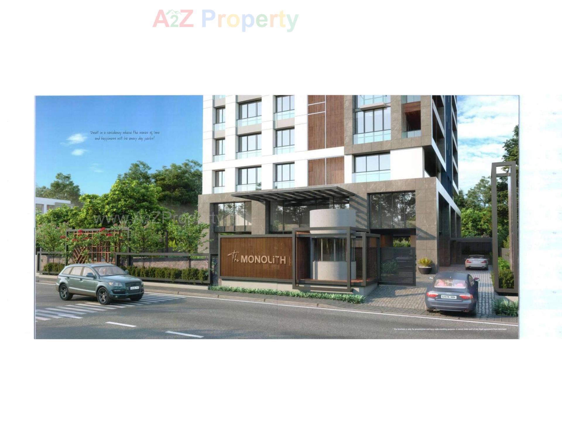 3D Elevation of real estate project The Monolith located at Vesu, Surat, Gujarat