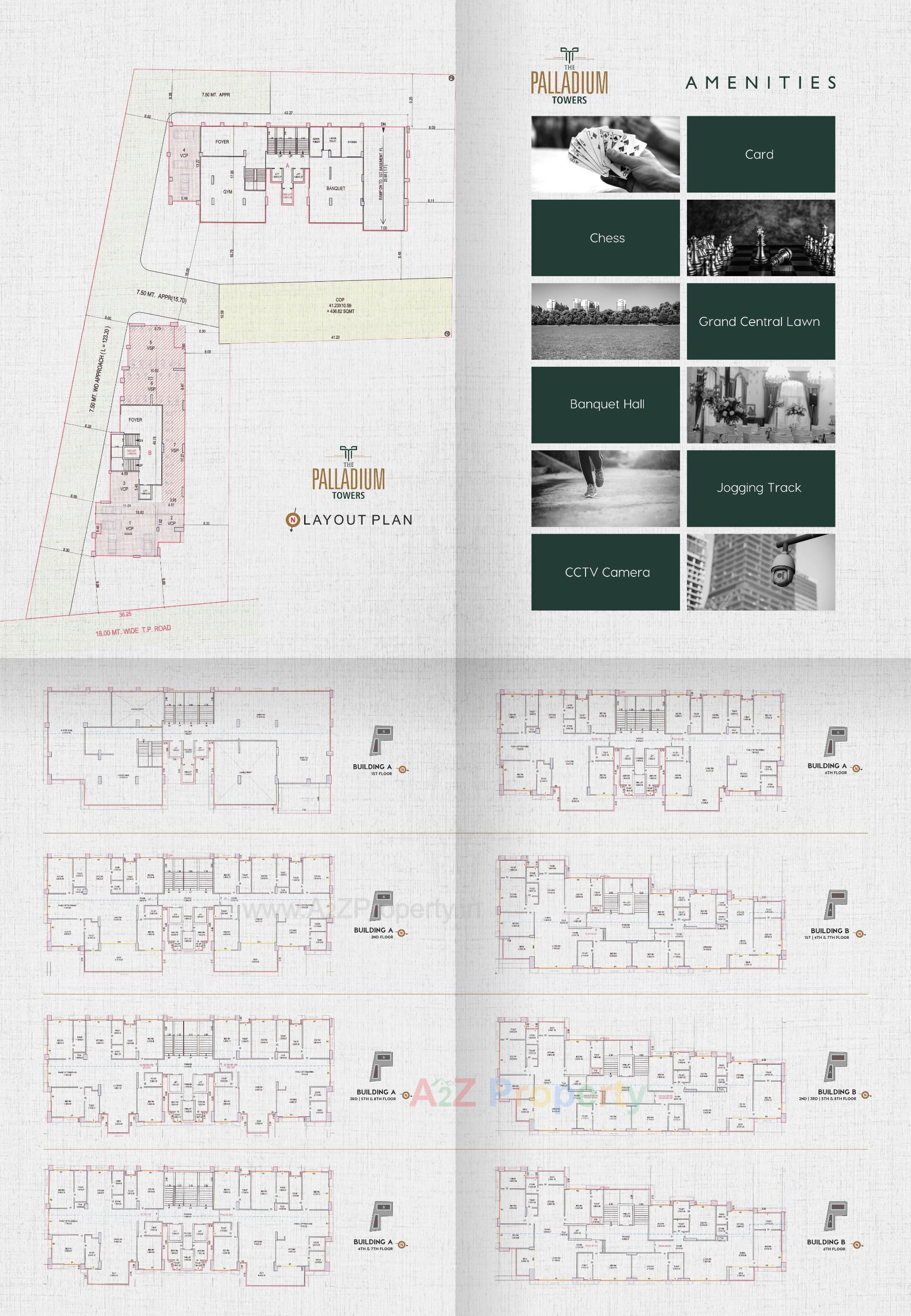 Layout of real estate project The Palladium Towers located at Piplod, Surat, Gujarat