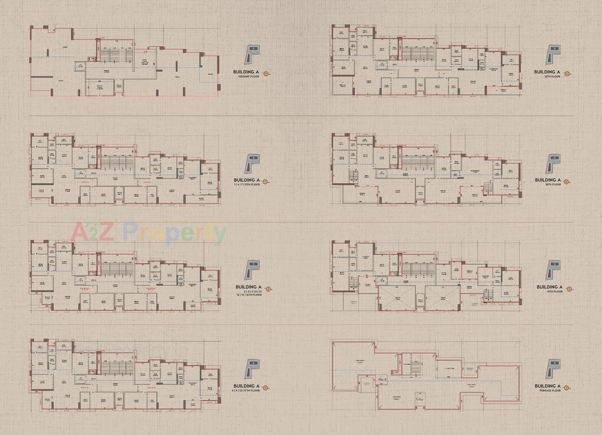 Layout of real estate project The Palladium Towers located at Piplod, Surat, Gujarat