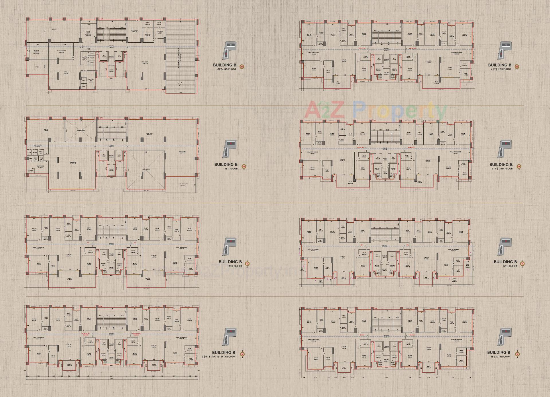 Layout of real estate project The Palladium Towers located at Piplod, Surat, Gujarat