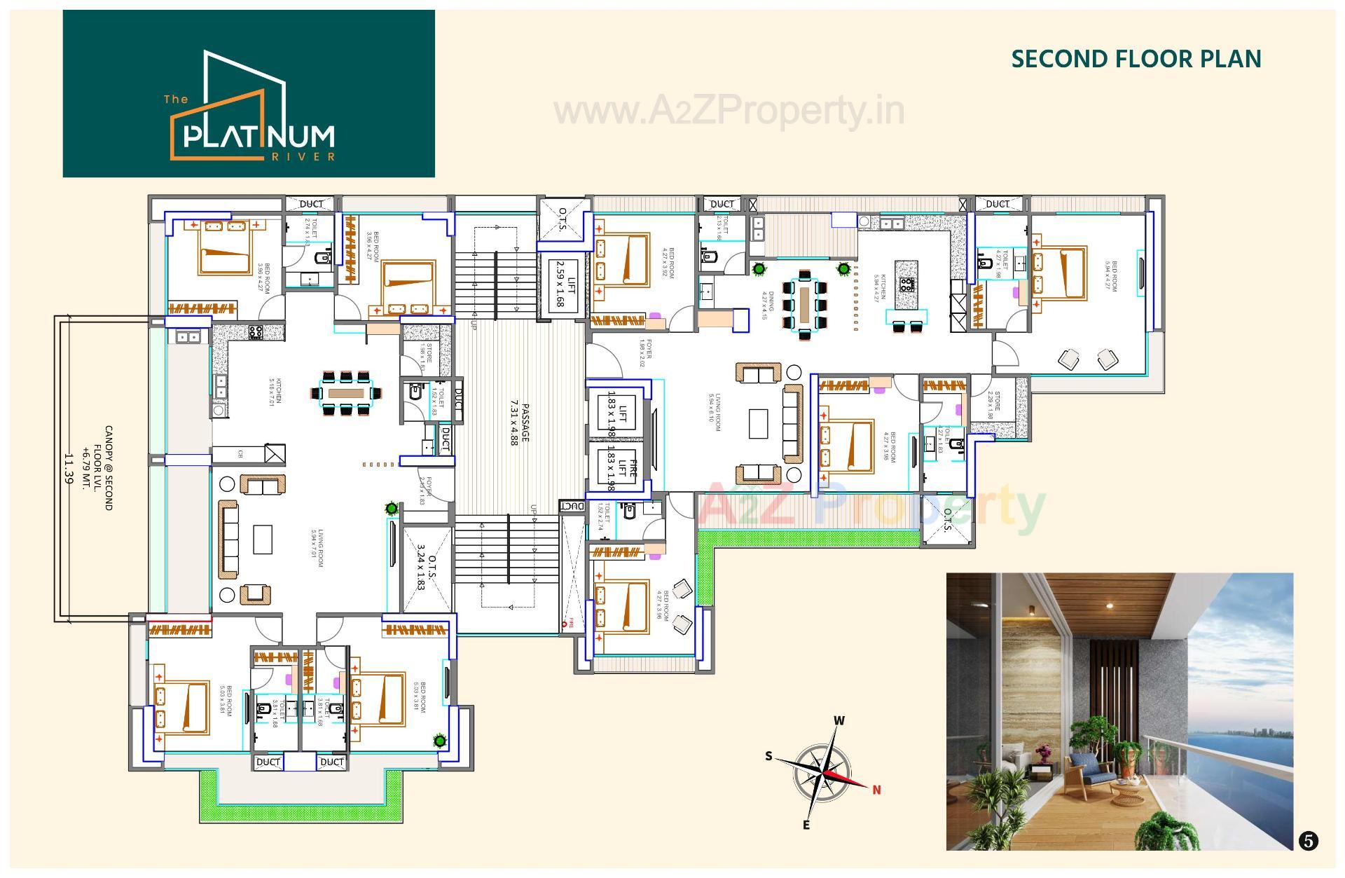 Layout of real estate project The Platinum River located at Ka, Surat, Gujarat