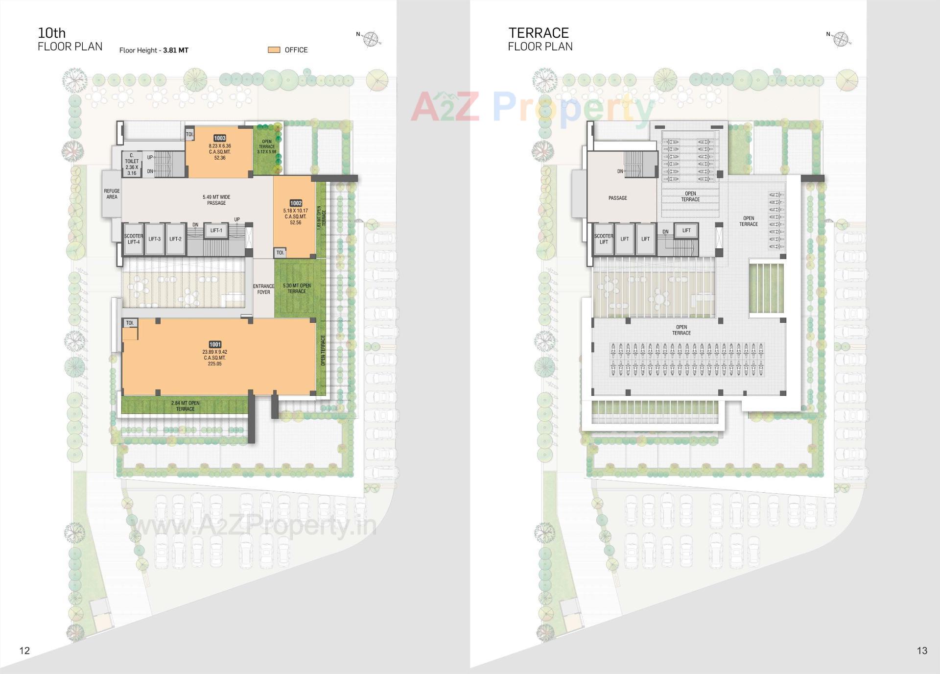 Layout of real estate project The Profit located at Adajan, Surat, Gujarat