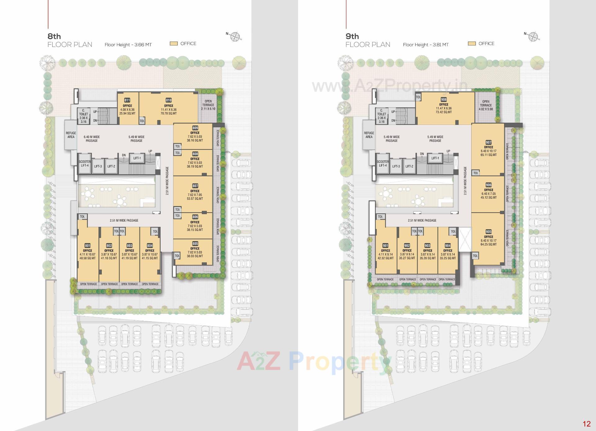Layout of real estate project The Profit located at Adajan, Surat, Gujarat