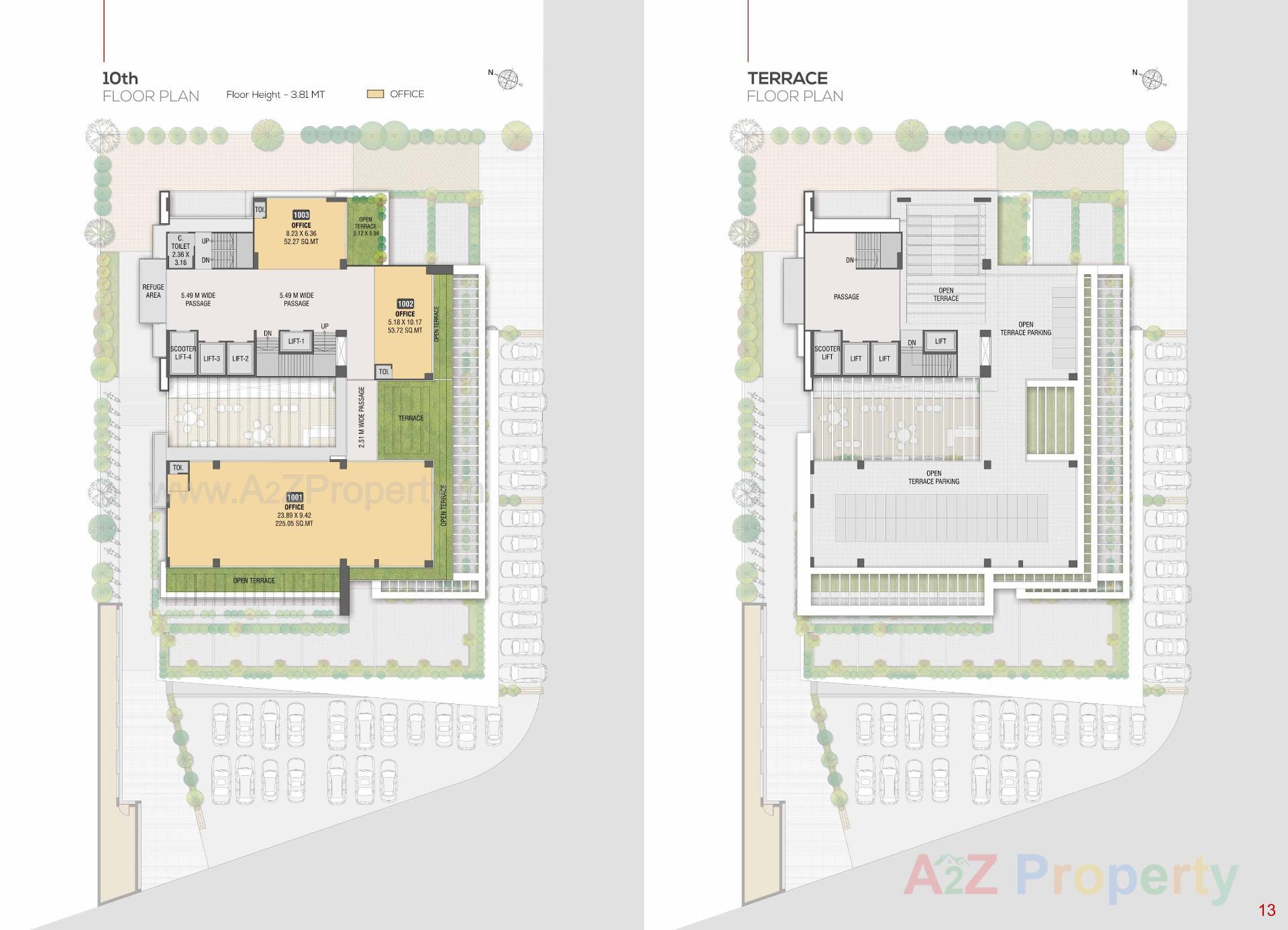 Layout of real estate project The Profit located at Adajan, Surat, Gujarat