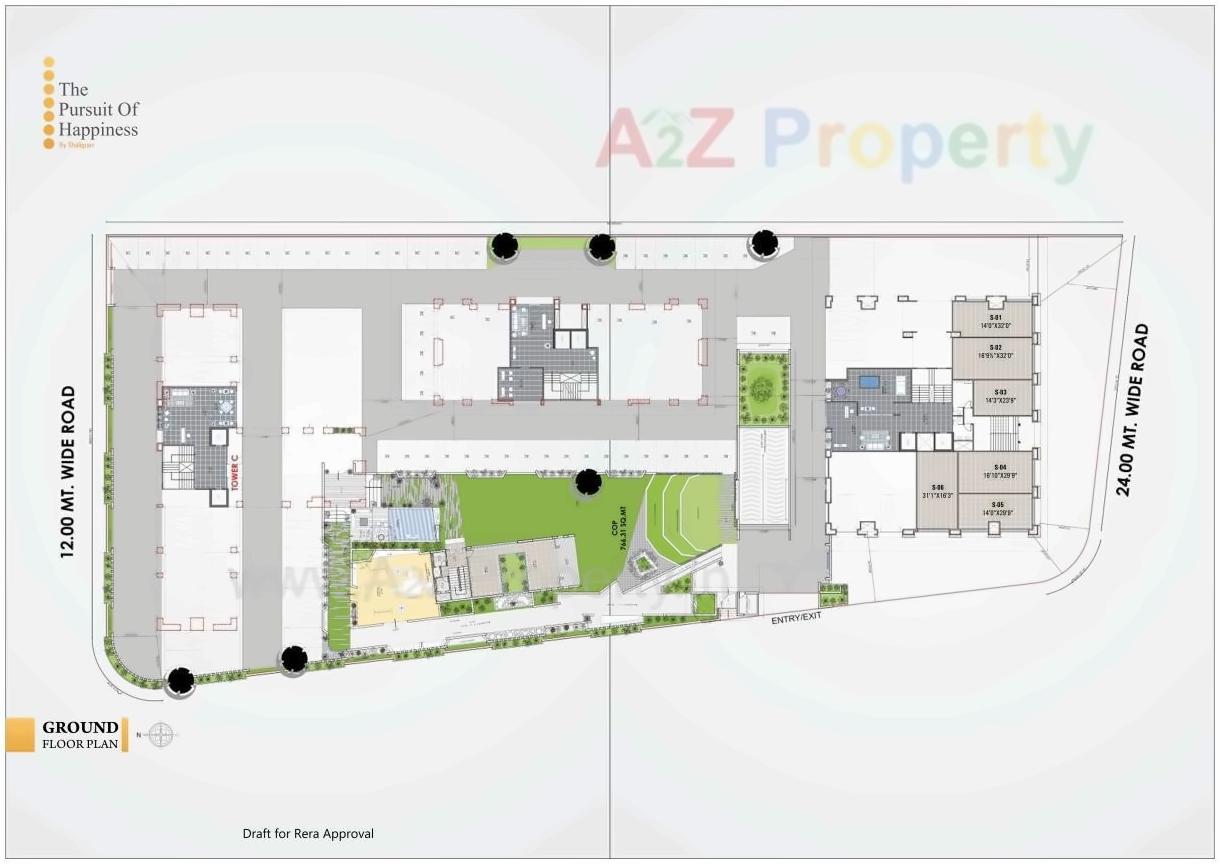 Layout of real estate project The Pursuit Of Happiness located at Pal, Surat, Gujarat