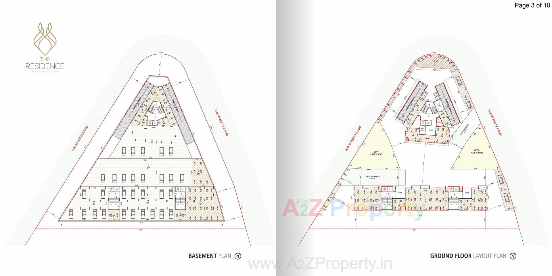 Layout of real estate project The Residence located at Pal, Surat, Gujarat