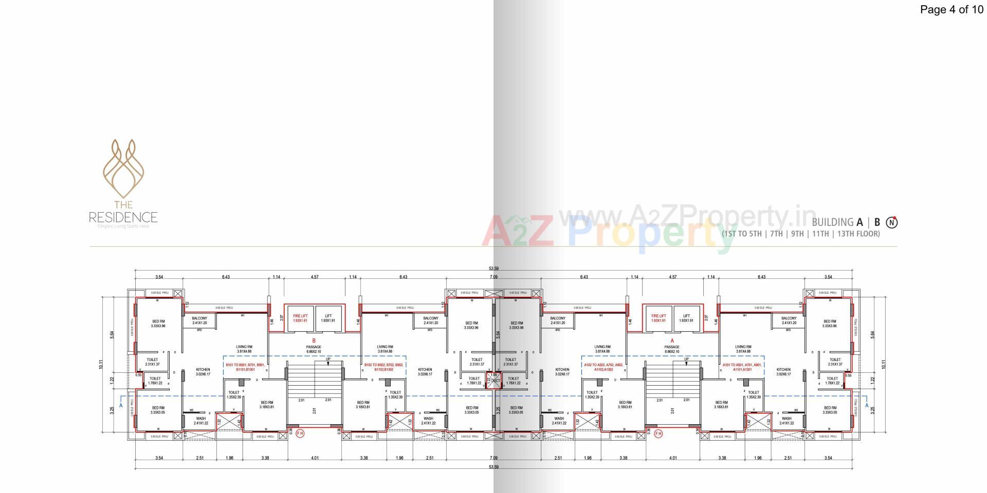 Layout of real estate project The Residence located at Pal, Surat, Gujarat