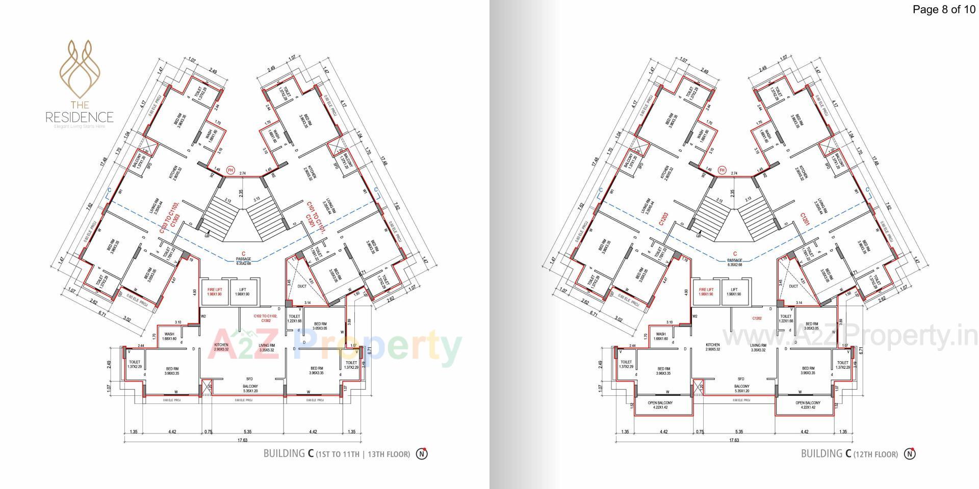 Layout of real estate project The Residence located at Pal, Surat, Gujarat