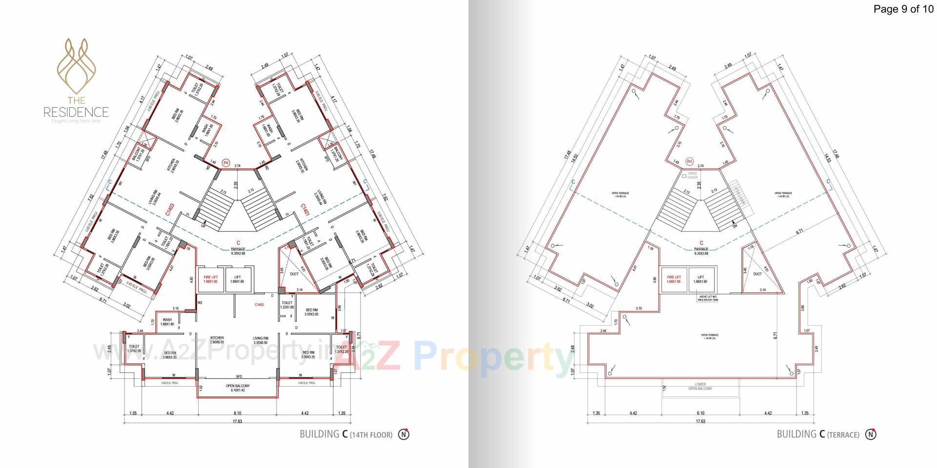 Layout of real estate project The Residence located at Pal, Surat, Gujarat