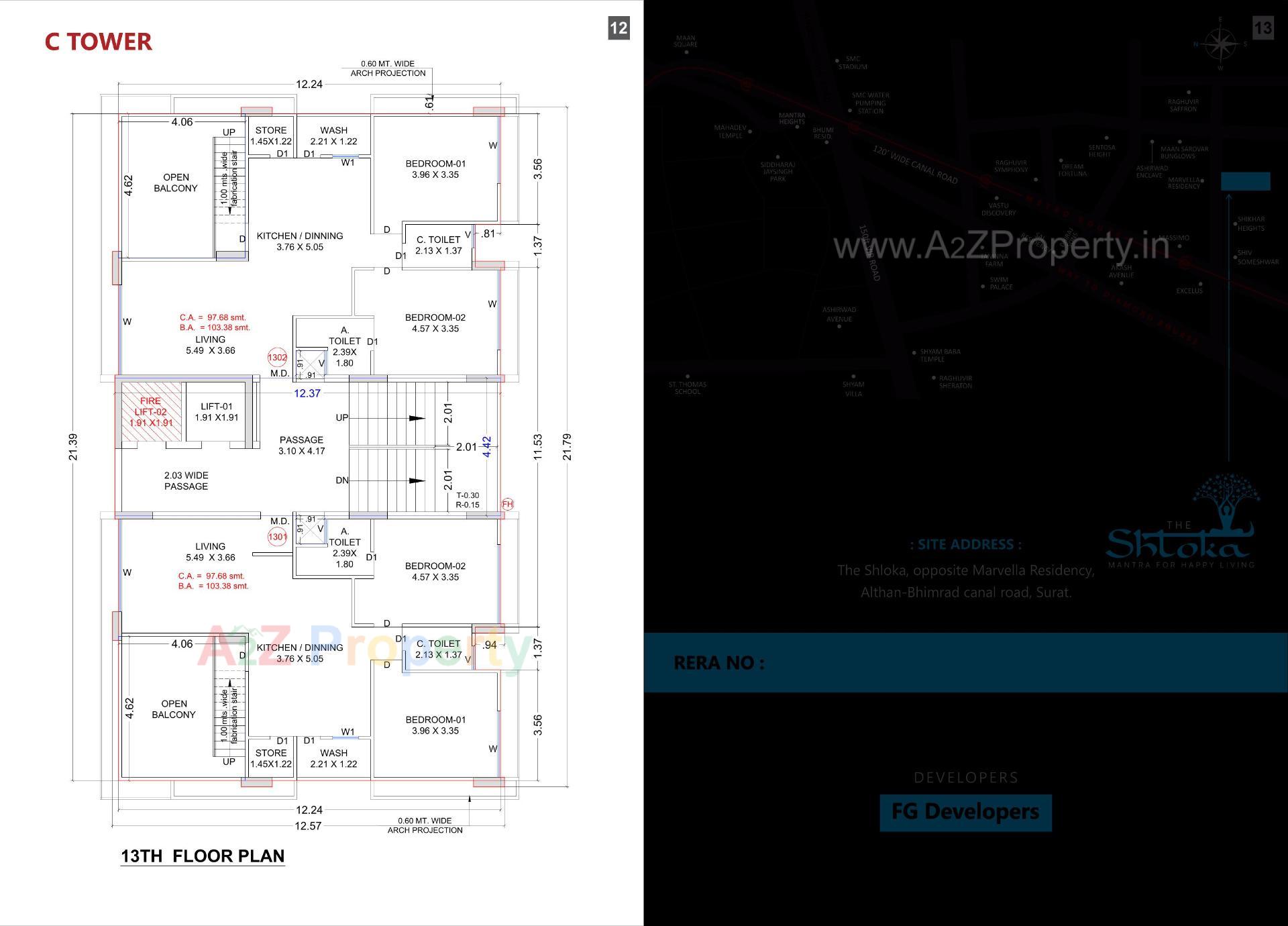 Layout of real estate project The Shloka located at Bhimrad, Surat, Gujarat