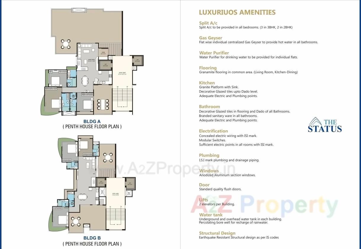 Layout of real estate project The Status located at Rander, Surat, Gujarat