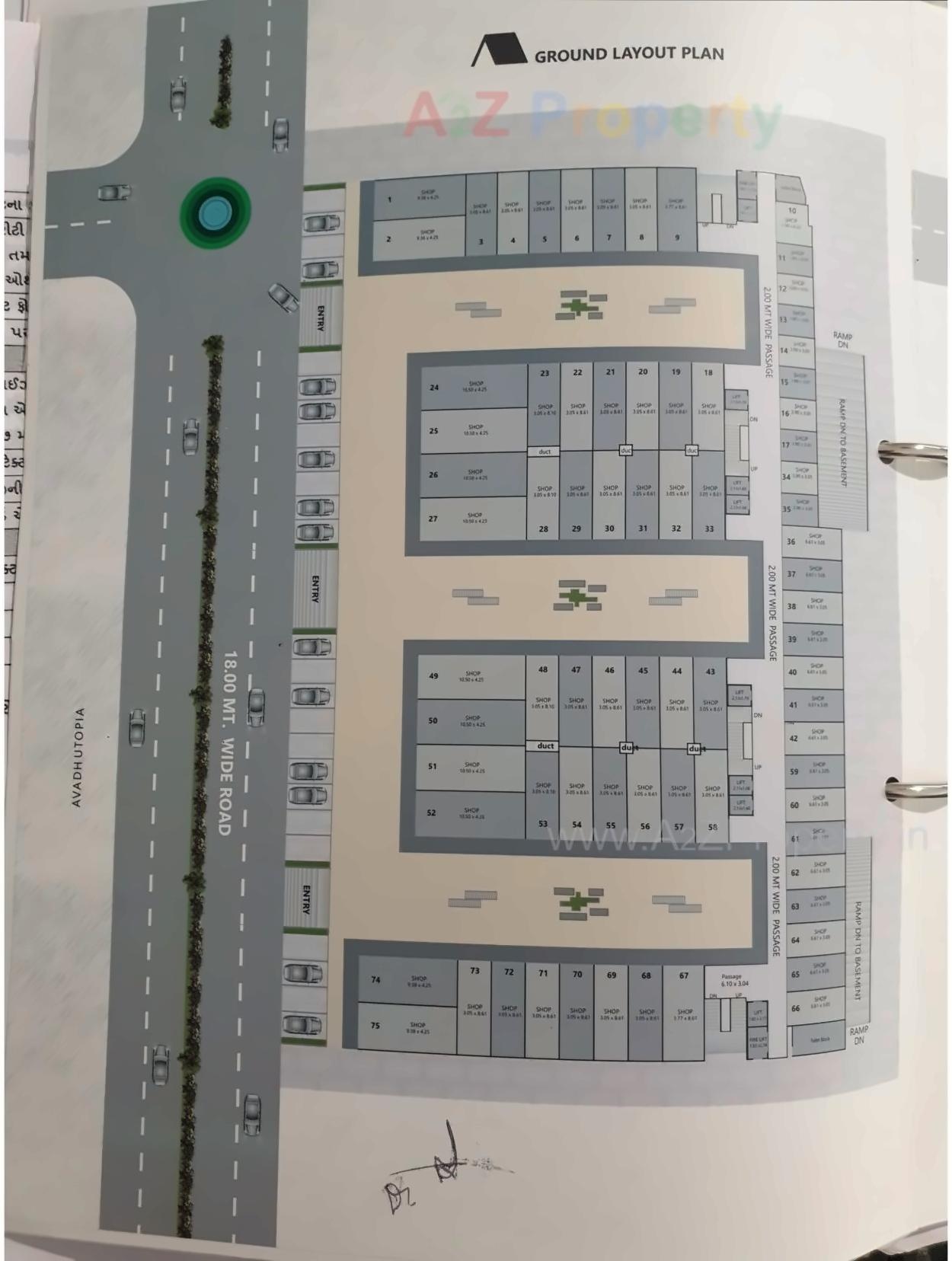 Layout of real estate project The Wall Street Business Hub located at Dumas, Surat, Gujarat