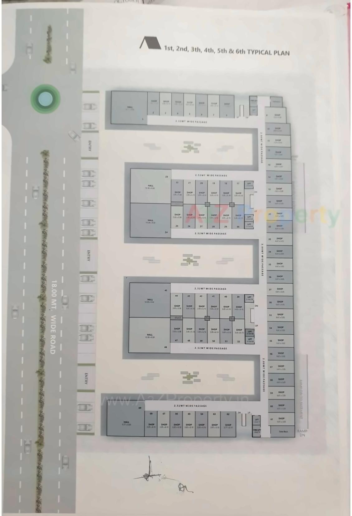 Layout of real estate project The Wall Street Business Hub located at Dumas, Surat, Gujarat