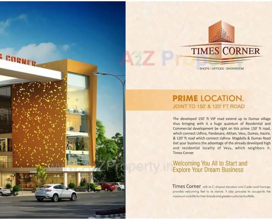3D Elevation of real estate project Times Corner located at Vesu, Surat, Gujarat