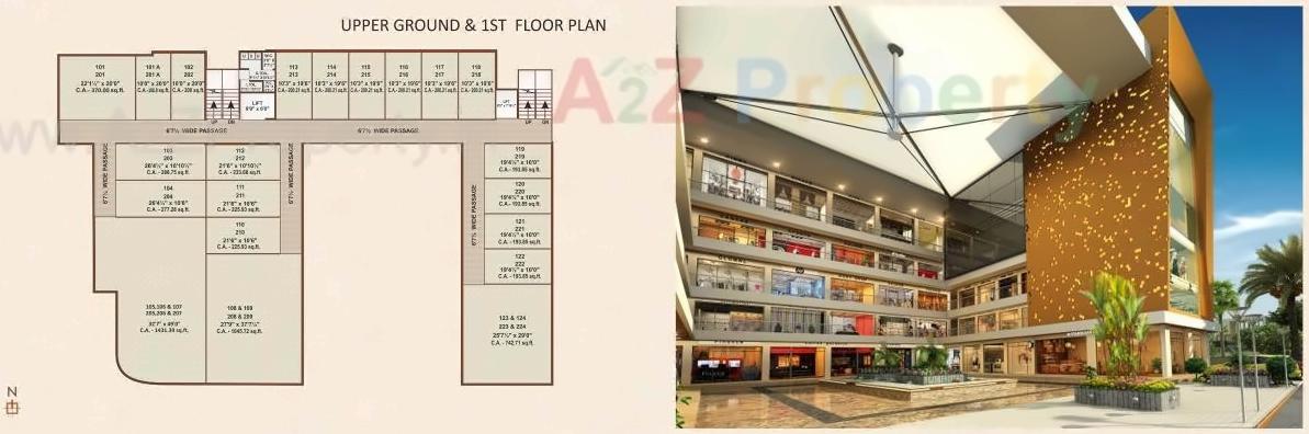 Layout of real estate project Times Corner located at Vesu, Surat, Gujarat