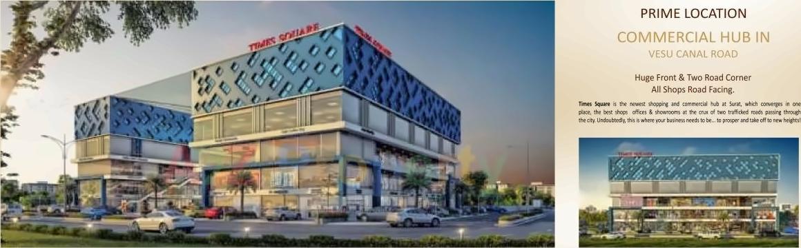 3D Elevation of real estate project Times Square located at Bharthana, Surat, Gujarat