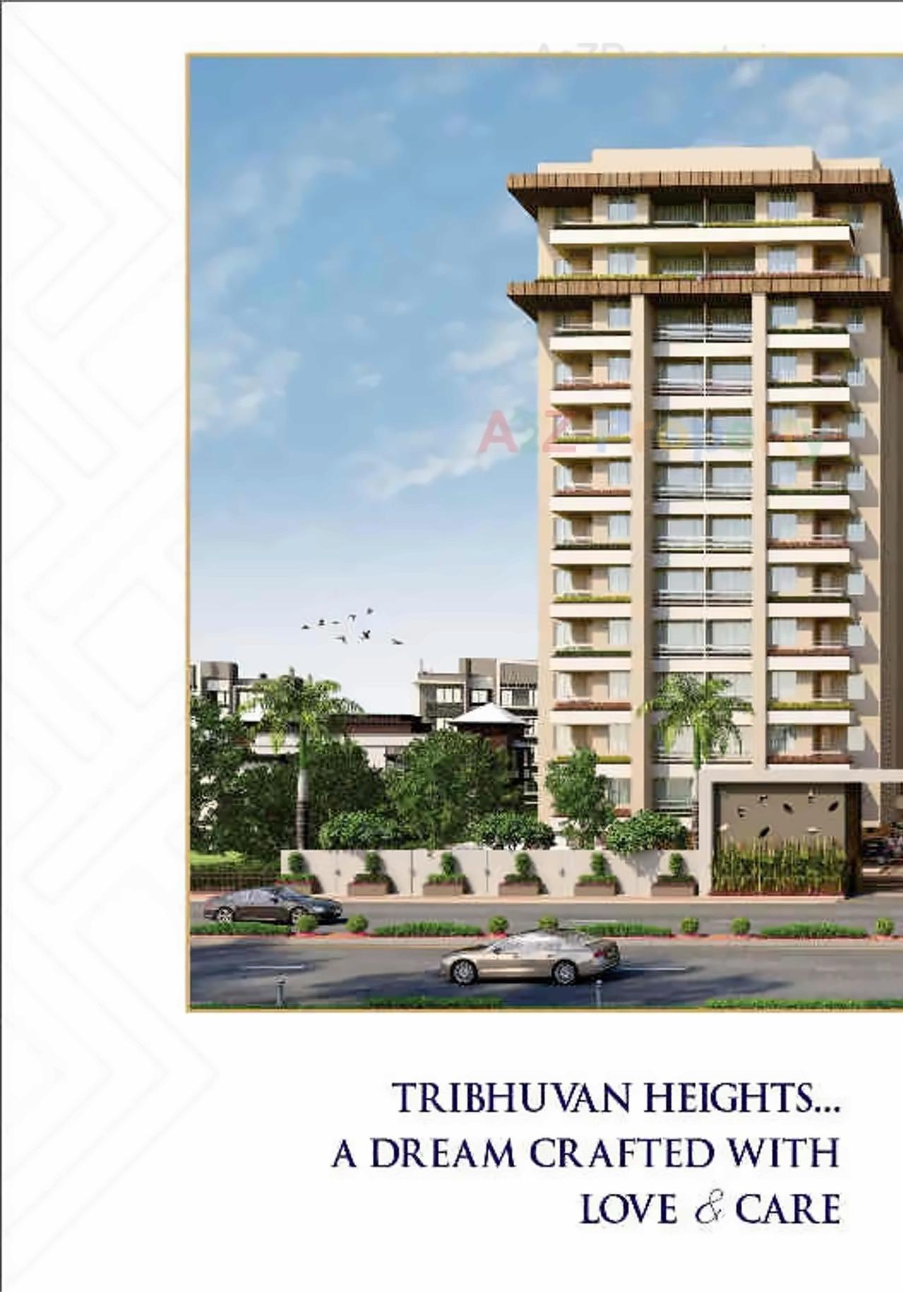 3D Elevation of real estate project Tribhuvan Heights located at Varachha, Surat, Gujarat