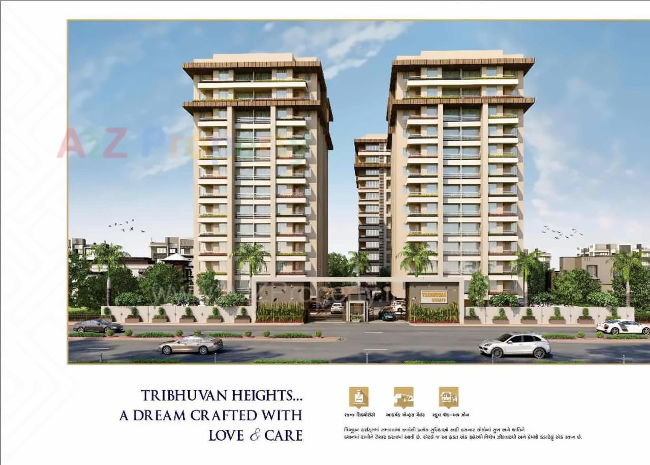 3D Elevation of real estate project Tribhuvan Heights located at Varachha, Surat, Gujarat