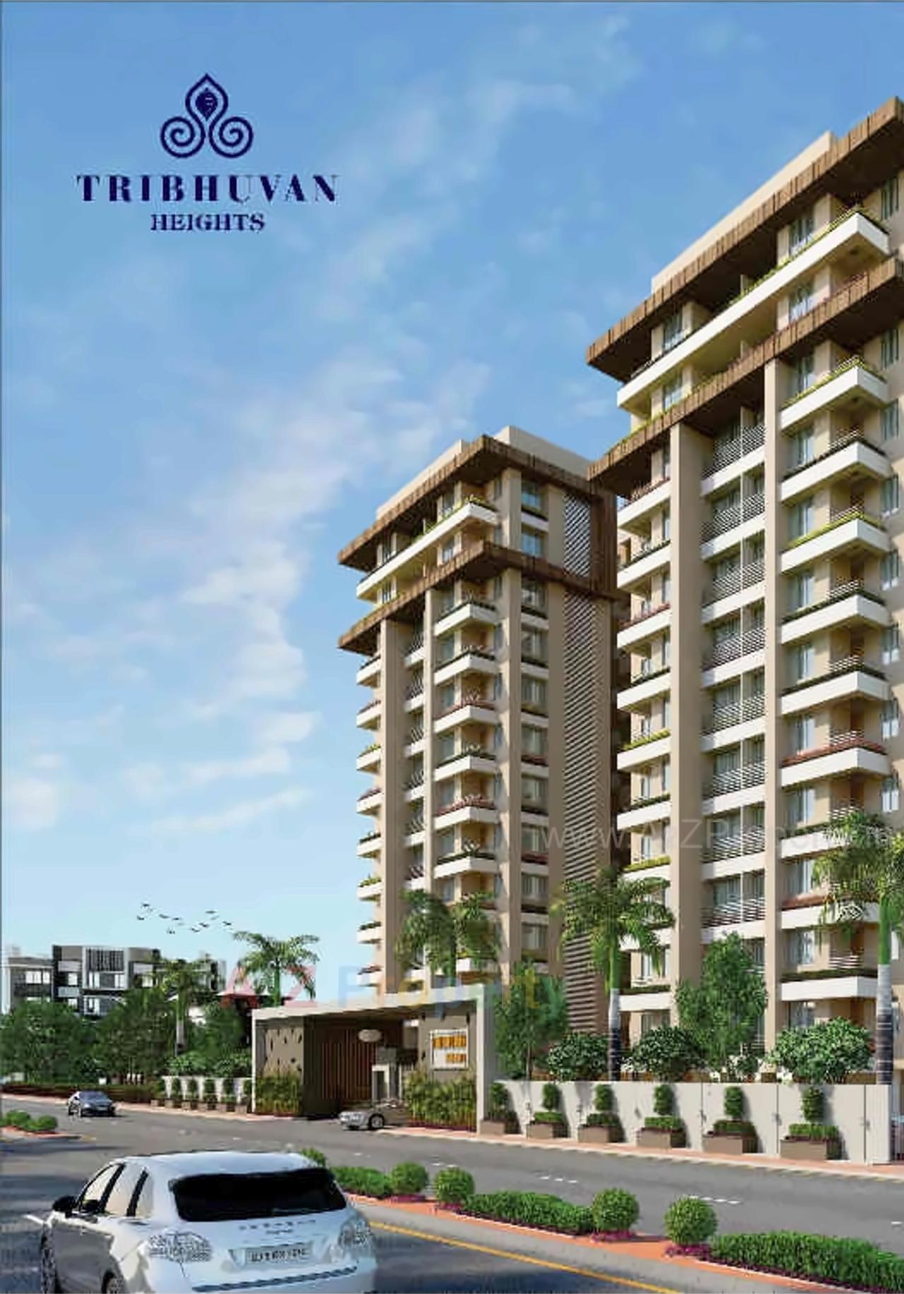 3D Elevation of real estate project Tribhuvan Heights located at Varachha, Surat, Gujarat