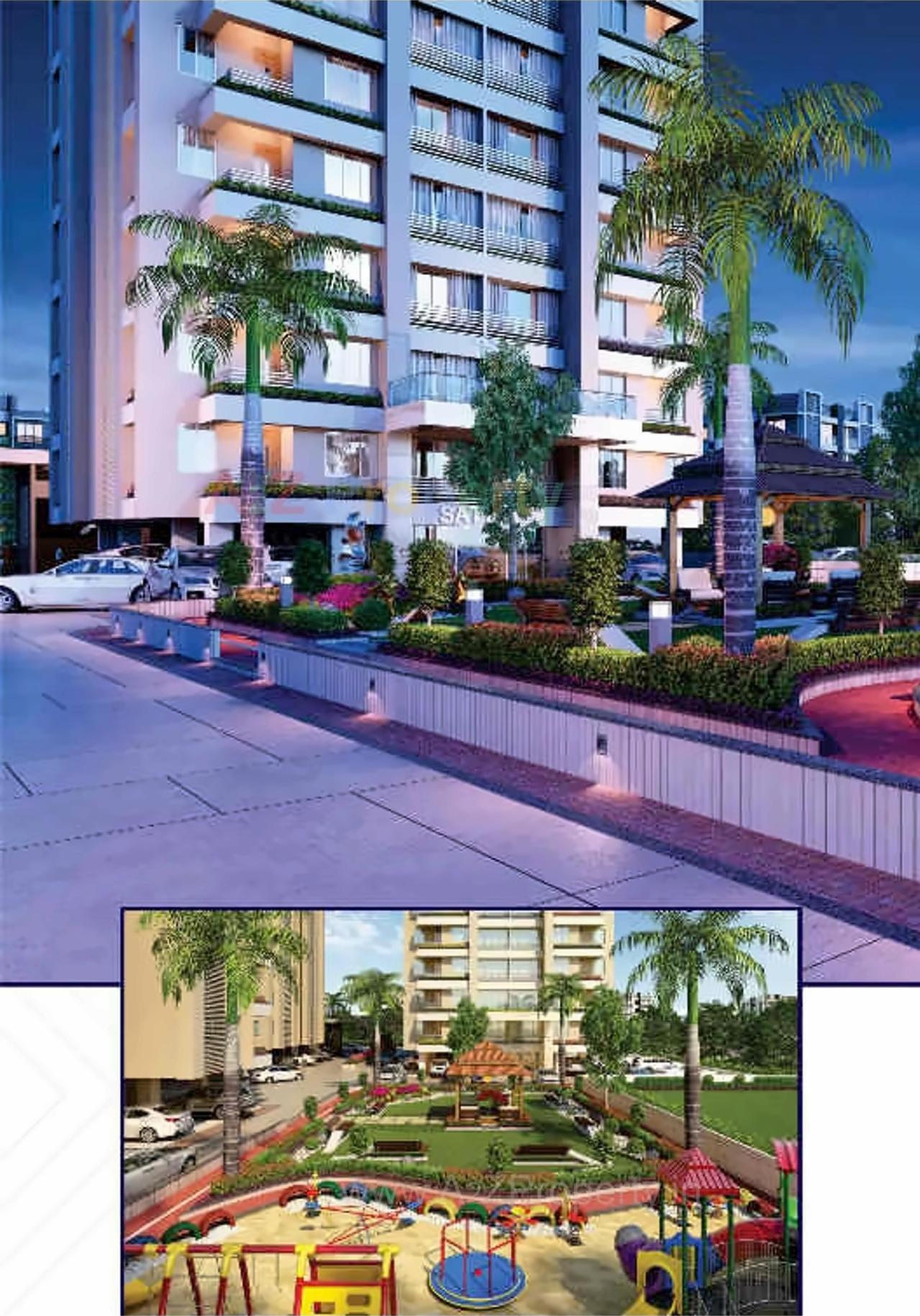 3D Elevation of real estate project Tribhuvan Heights located at Varachha, Surat, Gujarat