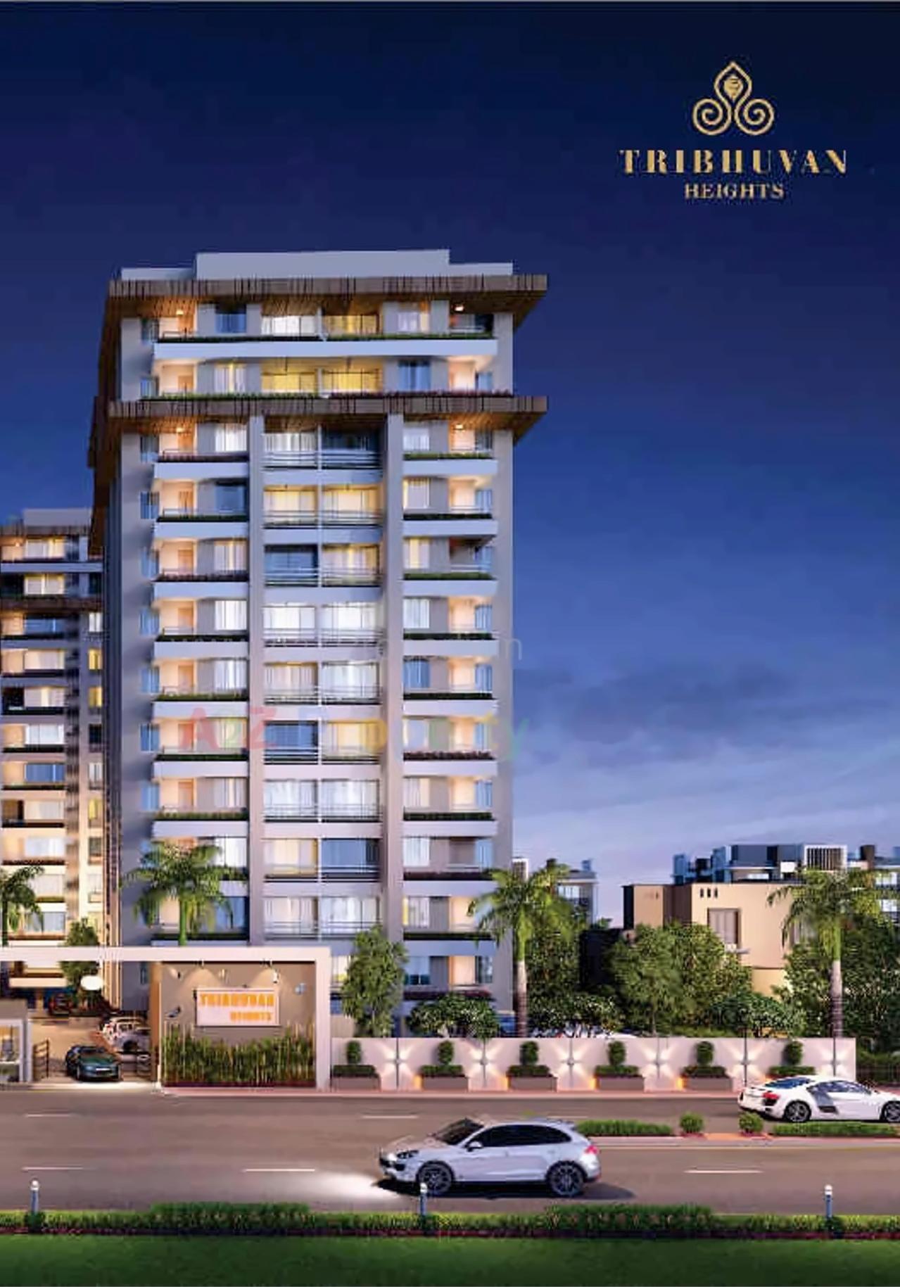 3D Elevation of real estate project Tribhuvan Heights located at Varachha, Surat, Gujarat