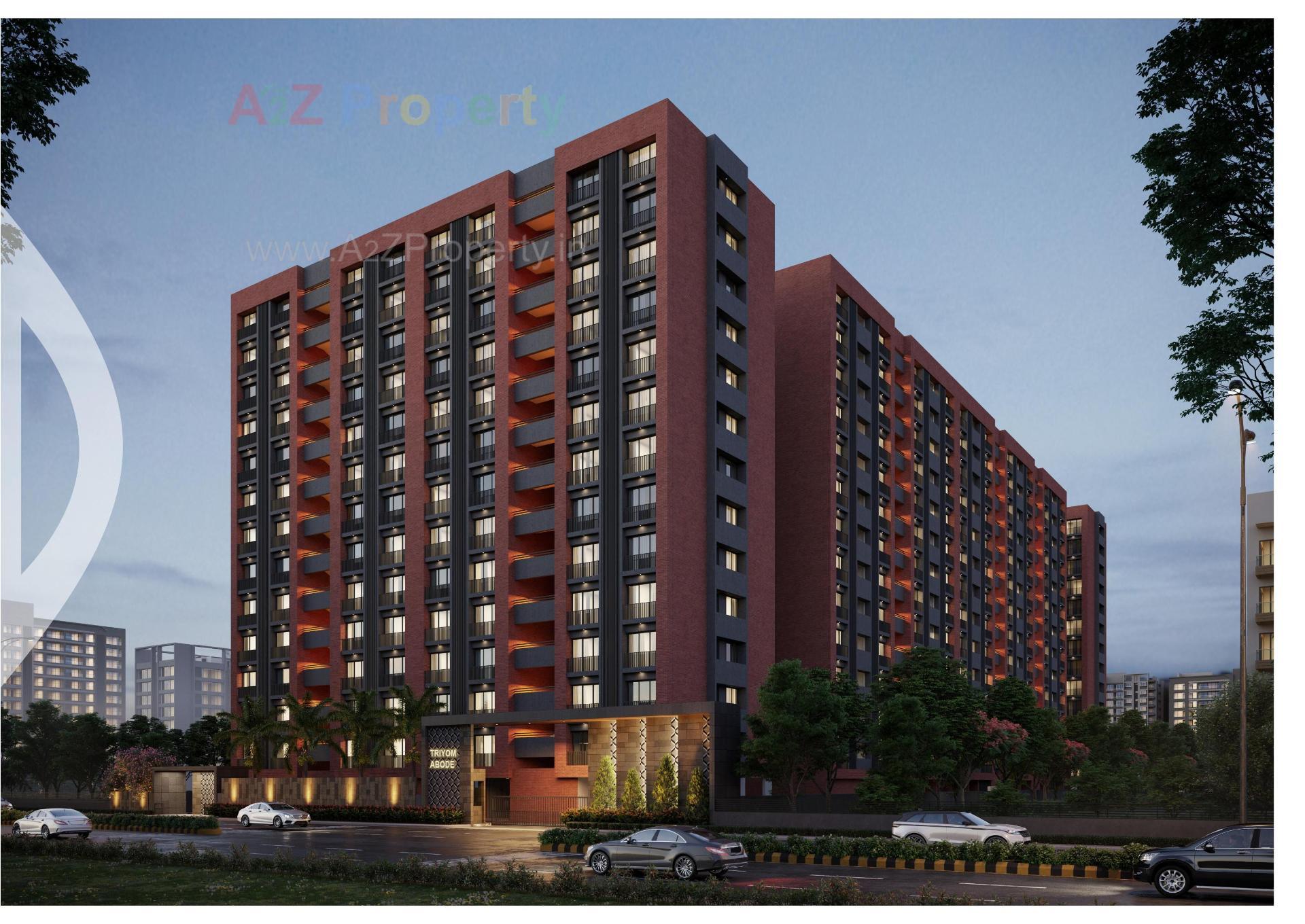 3D Elevation of real estate project Triyom Abode located at Abhva, Surat, Gujarat