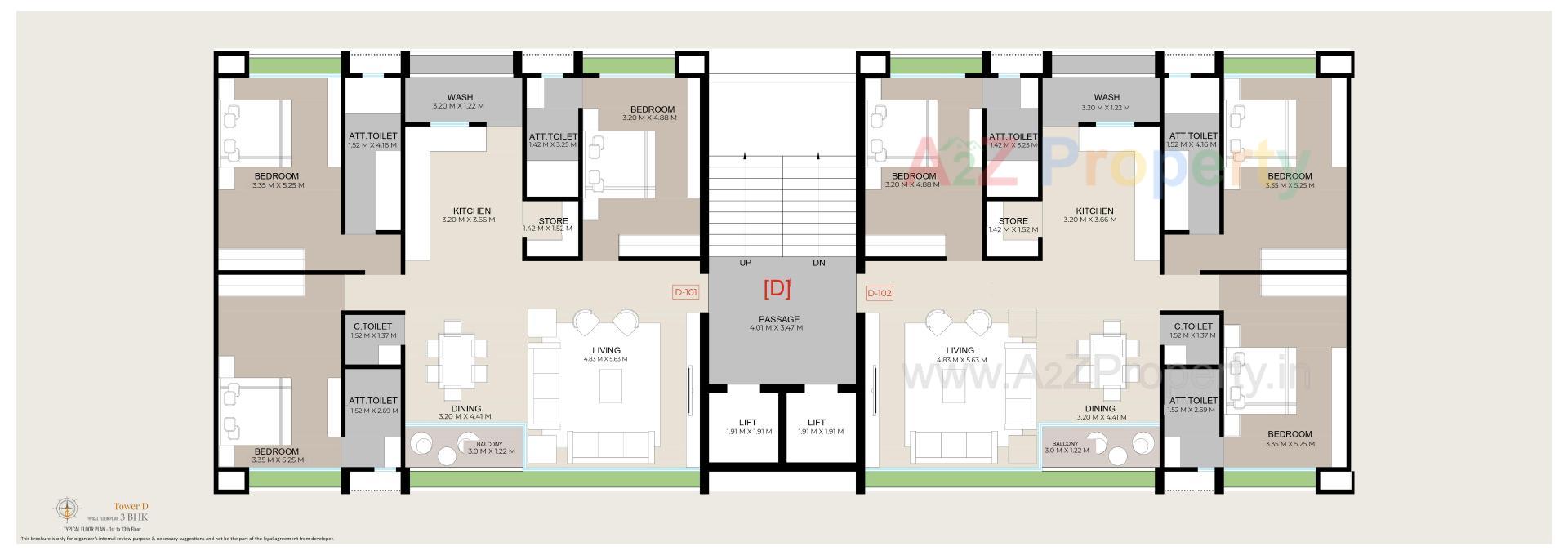 Layout of real estate project Triyom Abode located at Abhva, Surat, Gujarat
