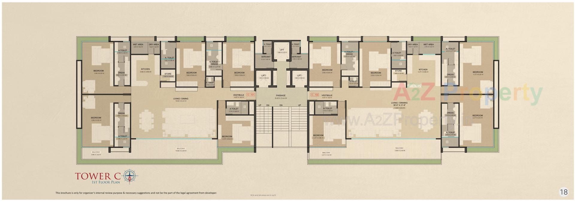 Layout of real estate project Triyom Palace located at Vesu, Surat, Gujarat