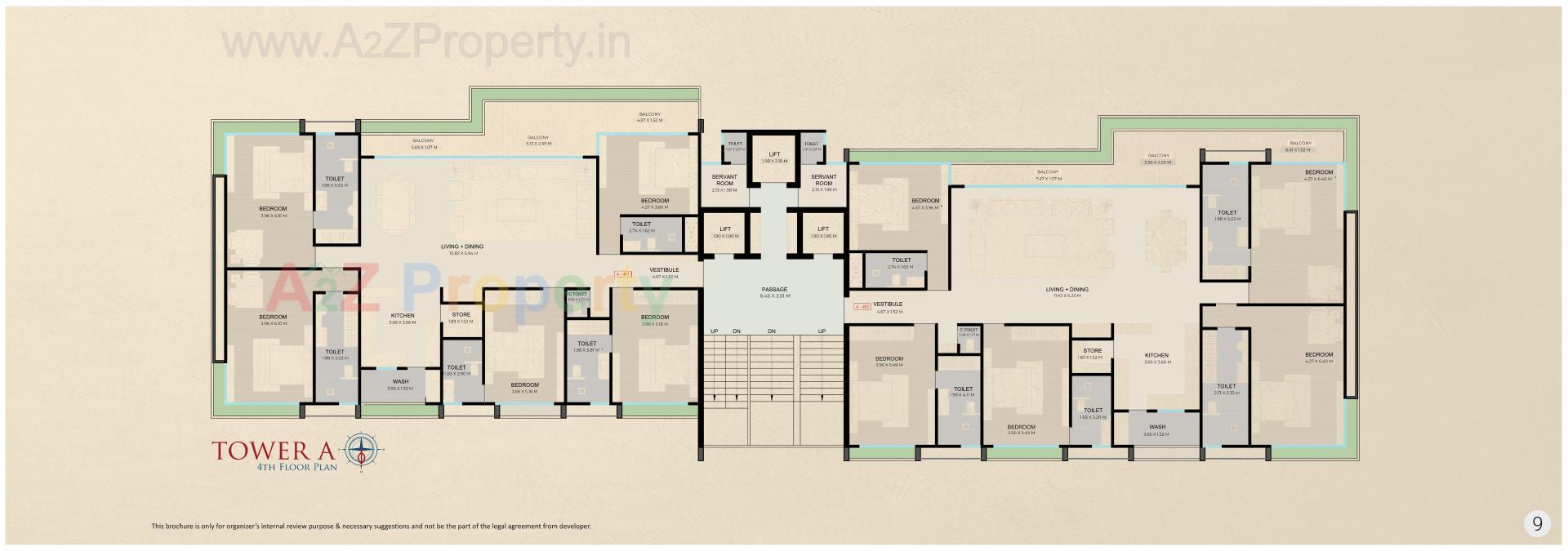 Layout of real estate project Triyom Palace located at Vesu, Surat, Gujarat