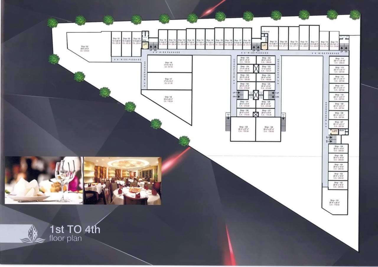 Layout of real estate project Tulsi Arcade located at Varachha, Surat, Gujarat