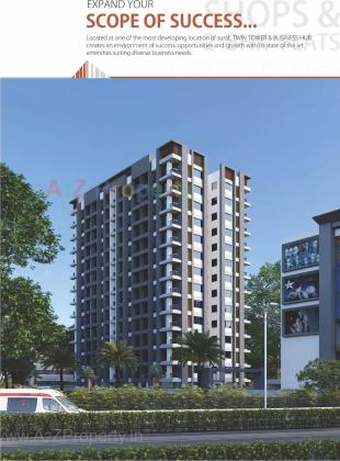 Elevation of real estate project Twin Tower   Business Hub located at Kathodara, Surat, Gujarat