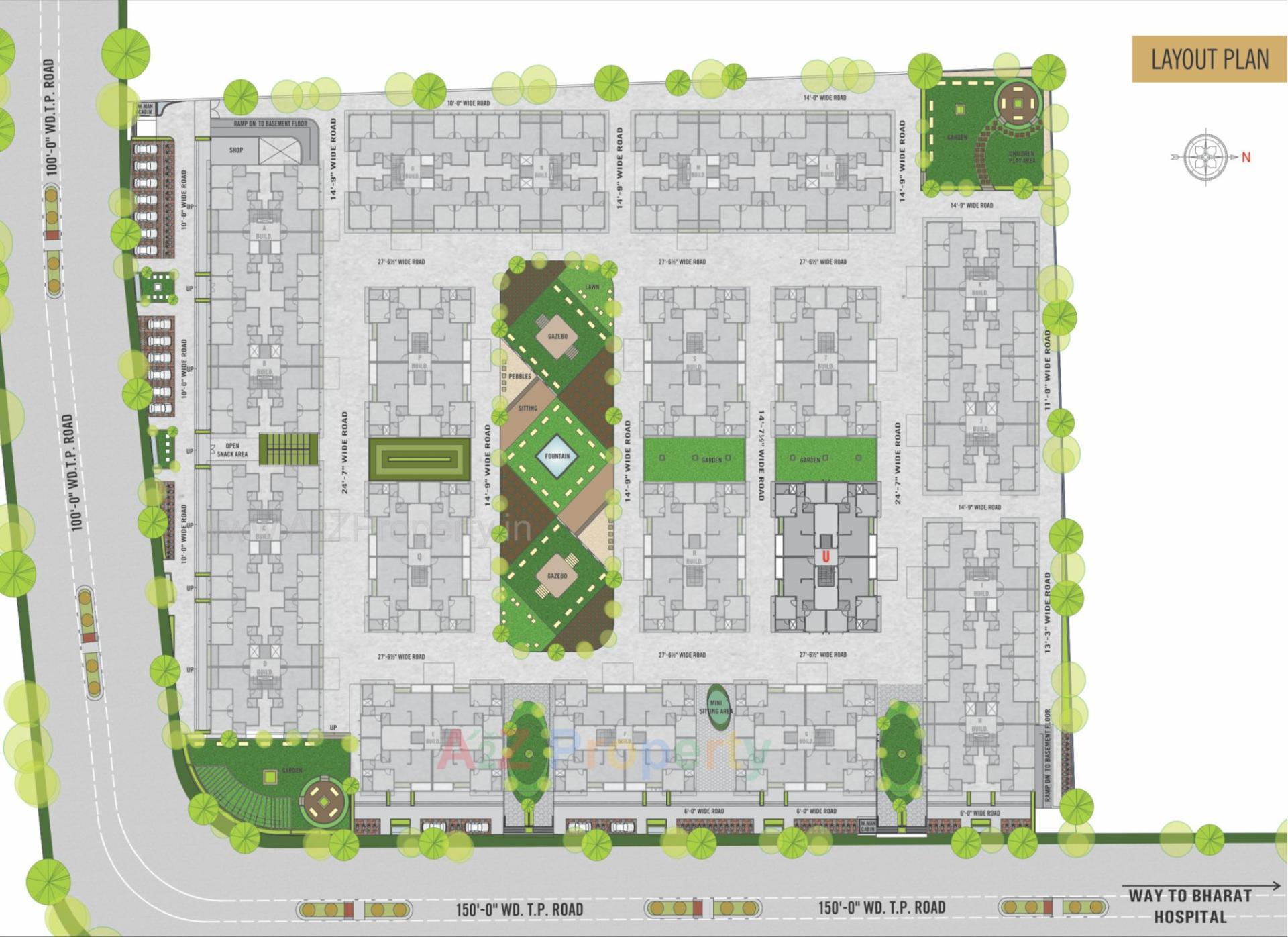 Layout of real estate project Uma Park (mangalam Park  U) located at Dindoli, Surat, Gujarat