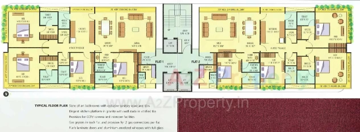 Layout of real estate project Union Residency located at Vesu, Surat, Gujarat