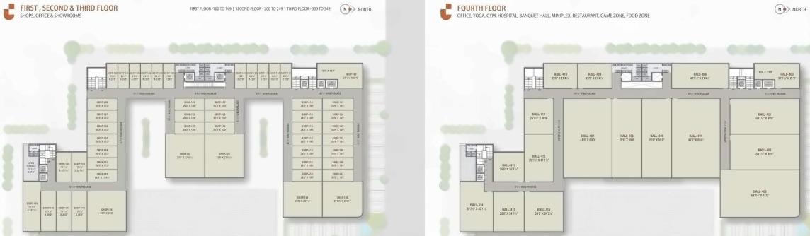 Layout of real estate project Unique Square located at Singanpore, Surat, Gujarat