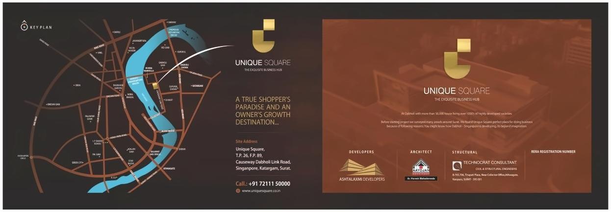  of real estate project Unique Square located at Singanpore, Surat, Gujarat