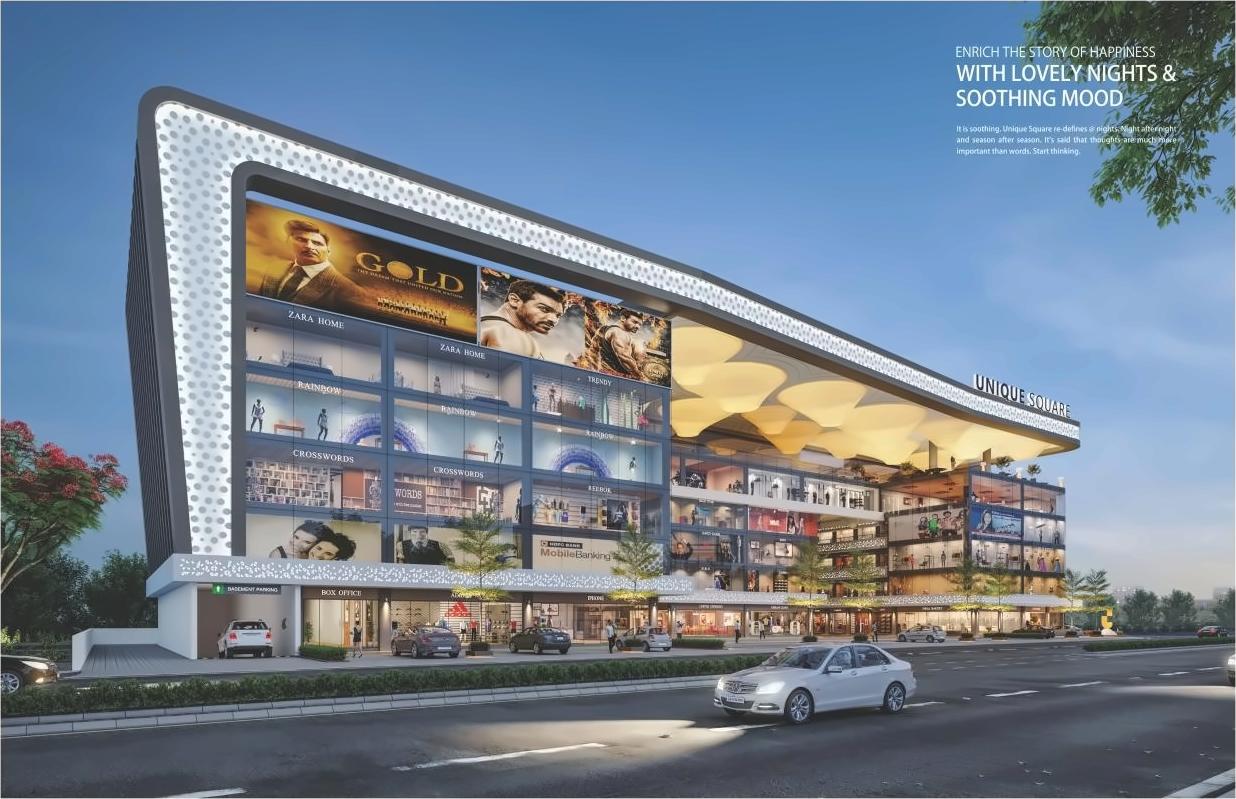 3D Elevation of real estate project Unique Square located at Singanpore, Surat, Gujarat