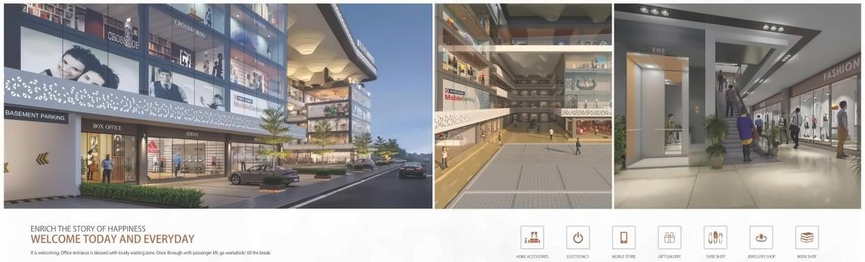 3D Elevation of real estate project Unique Square located at Singanpore, Surat, Gujarat