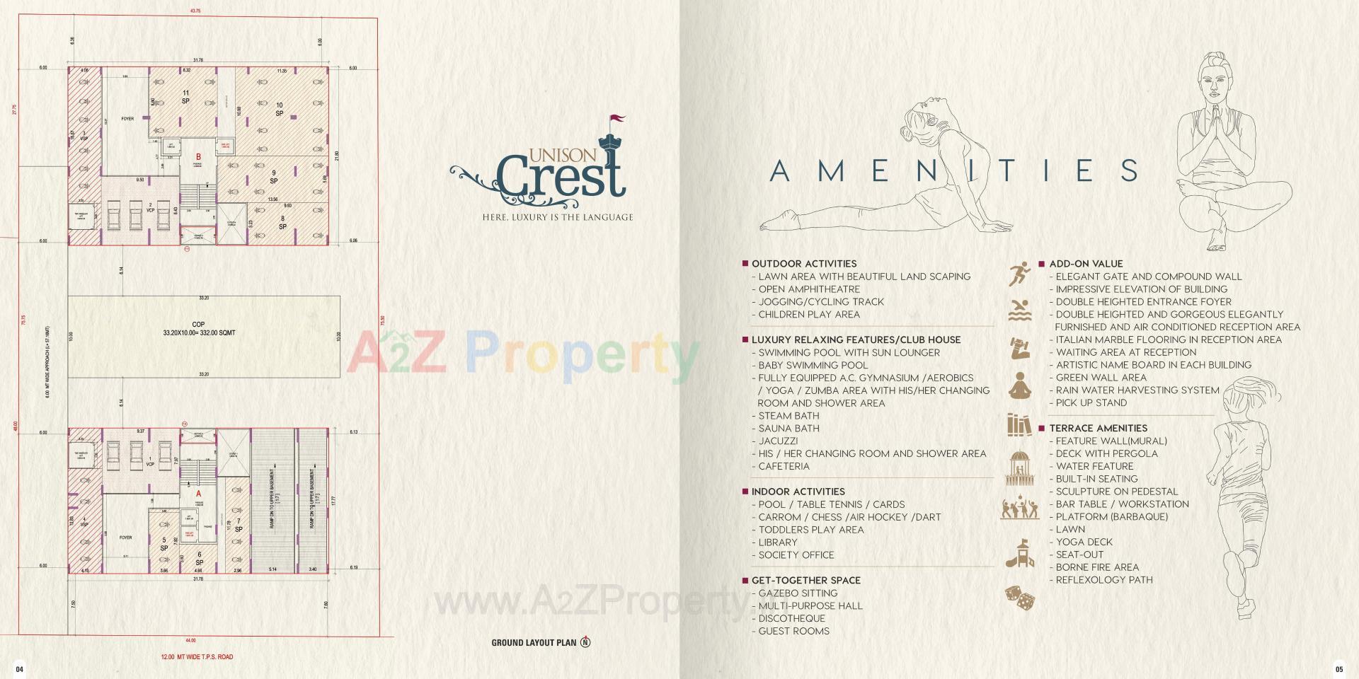  of real estate project Unison Crest located at Vesu, Surat, Gujarat